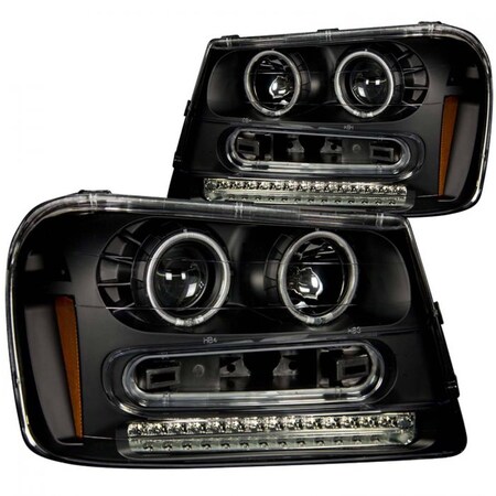 Anzo 02-09 TRAILBLAZER HEADLIGHTS BLACK PROJECTORS W/HALOS(CCFL)DRIVER/PASS 111127